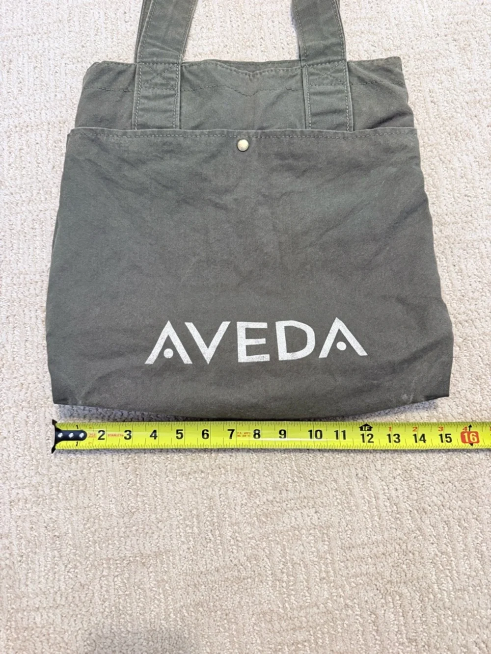 AVEDA Dark Olive Canvas Logo Tote - Picture 7 of 8